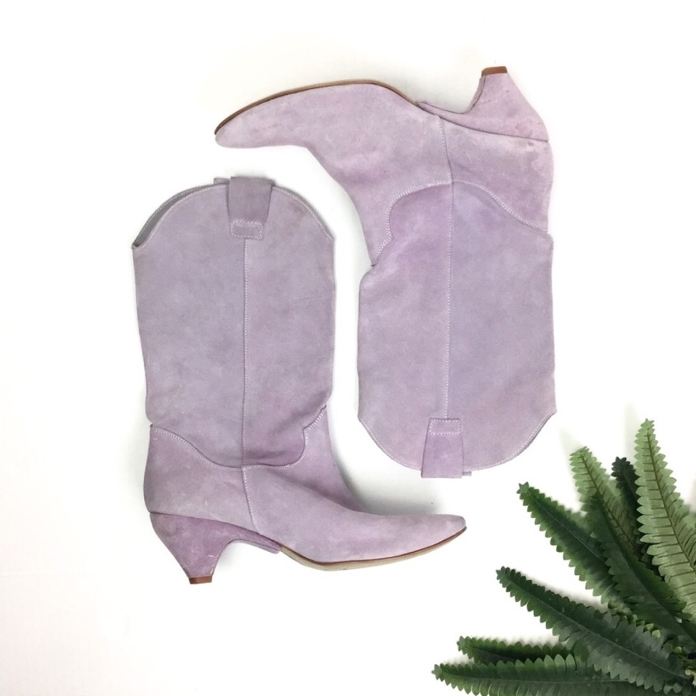Donna Piu Lavender Suede Western Style Boots -9.5